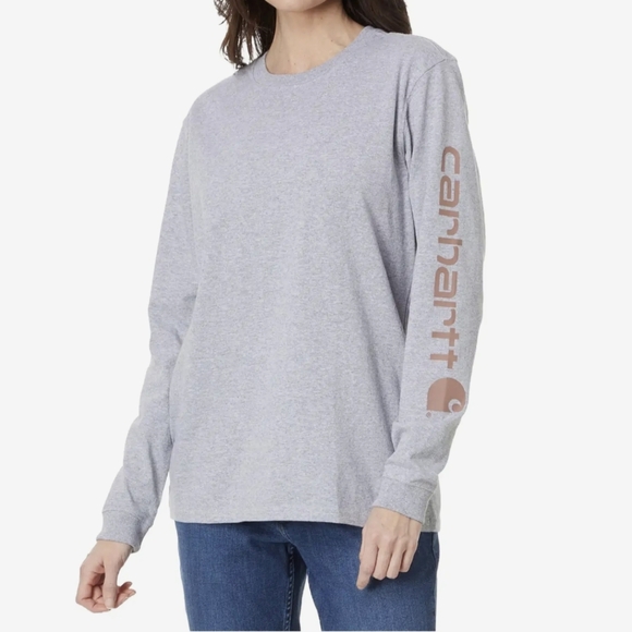 Carhartt Tops - Carhartt Long Sleeve Loose Fit Crewneck T-shirt Women's Size Small NWT Gray